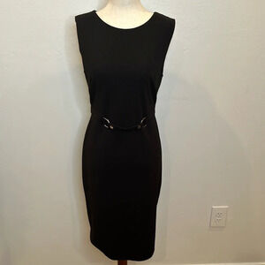 TOMMY HILFIGER SHEATH DRESS WITH BUCKLE FRONT DETAIL